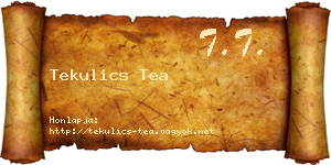 Tekulics Tea névjegykártya